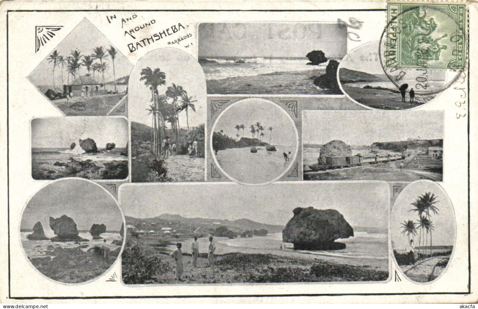 PC BARBADOS, IN AND AROUND BATHSHEBA, Vintage Postcard (b50071) - Barbades