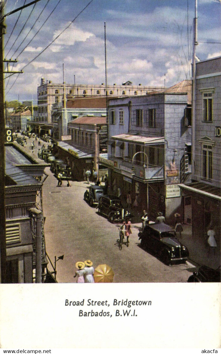 PC BARBADOS, BROAD STREET, BRIDGETOWN, Vintage Postcard (b50086) - Barbados
