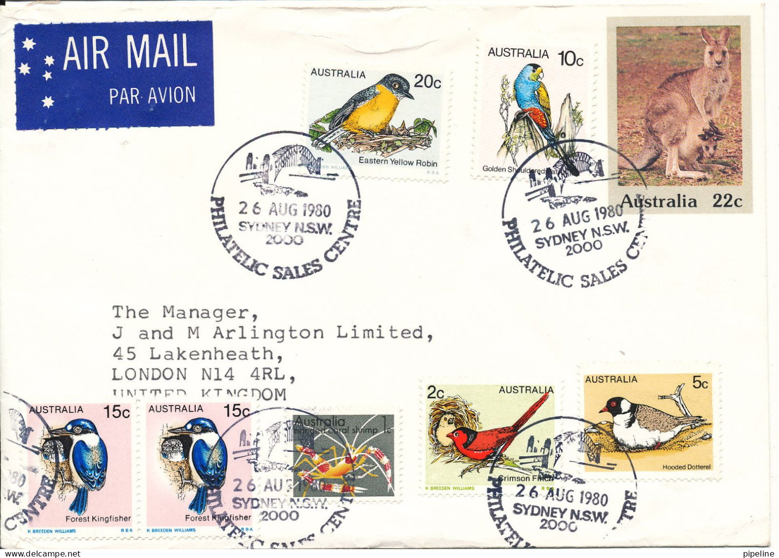 Australia Postal Stationery Cover Uprated And Sent To Great Britain 26-8-1980 - Postal Stationery