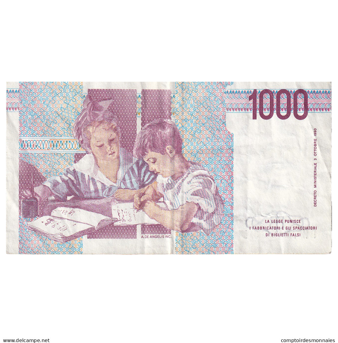 Italie, 1000 Lire, 1990, 1990-10-03, KM:114c, TTB - 1000 Lire