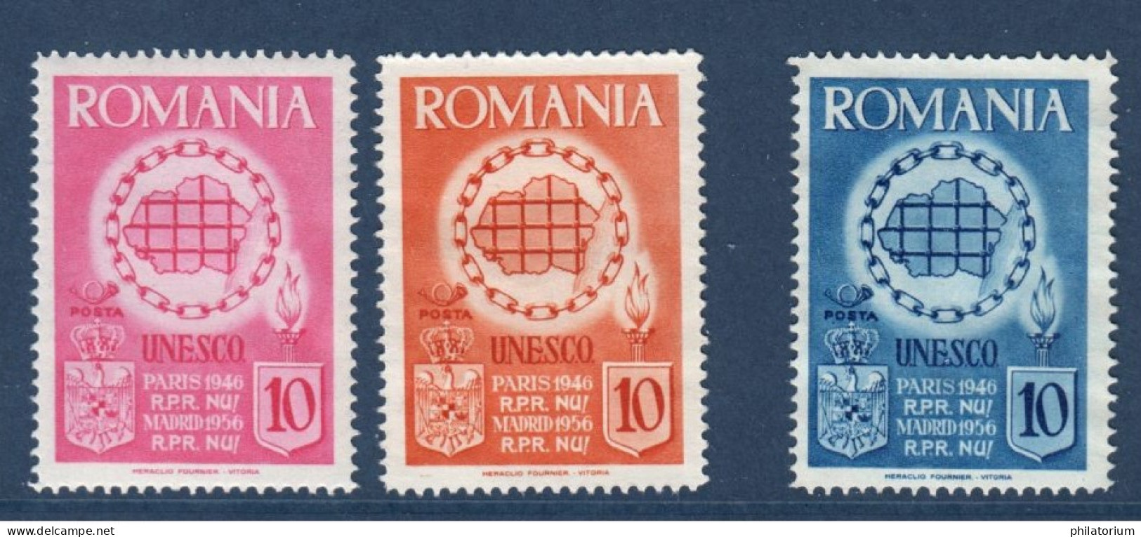 Roumanie, 1947, Gouvernement En Exil à Berne, **, UNESCO - Local Post Stamps