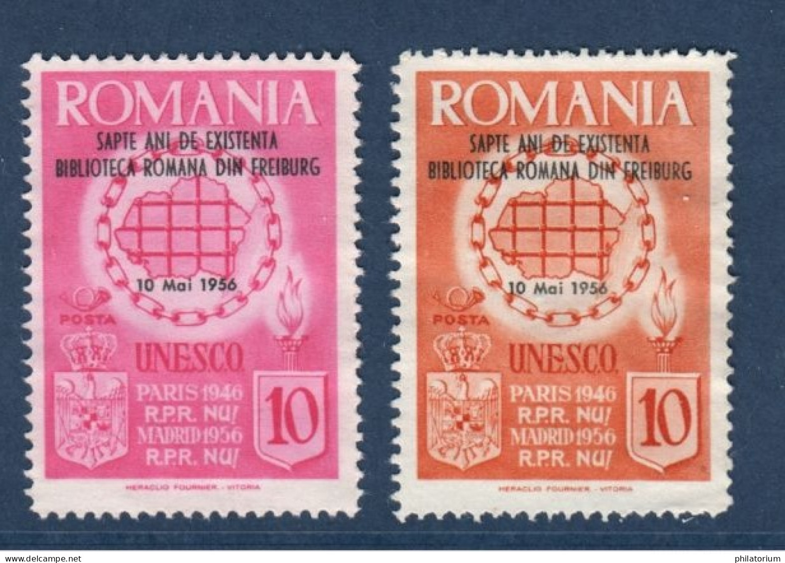 Roumanie, 1947, Gouvernement En Exil à Berne, **, Biblothèque Roumaine De Freiburg - Local Post Stamps