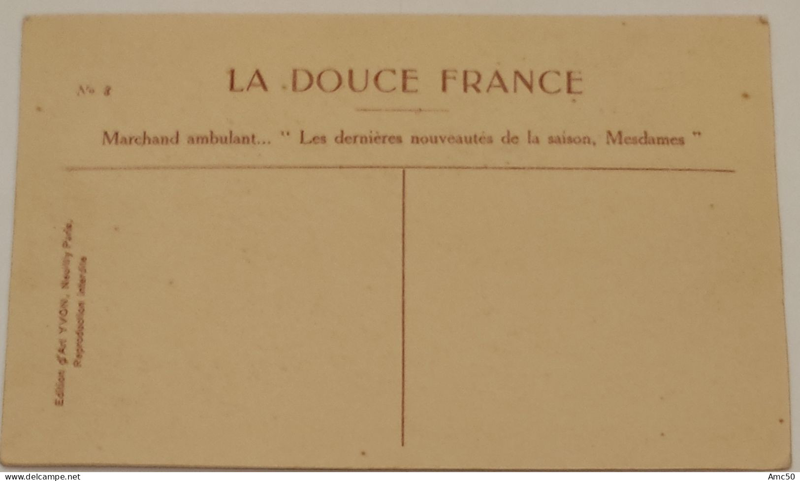 1 CP Marchand Ambulant La Douce France Les Dernières Nouveautés De La Saison, Mesdames Edition Yvon - Shopkeepers