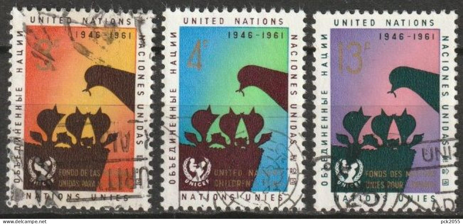 UNO New York 1961 Mi-Nr.111 - 113 O Gestempelt UNICEF ( 4542) Günstiger Versand - Usati