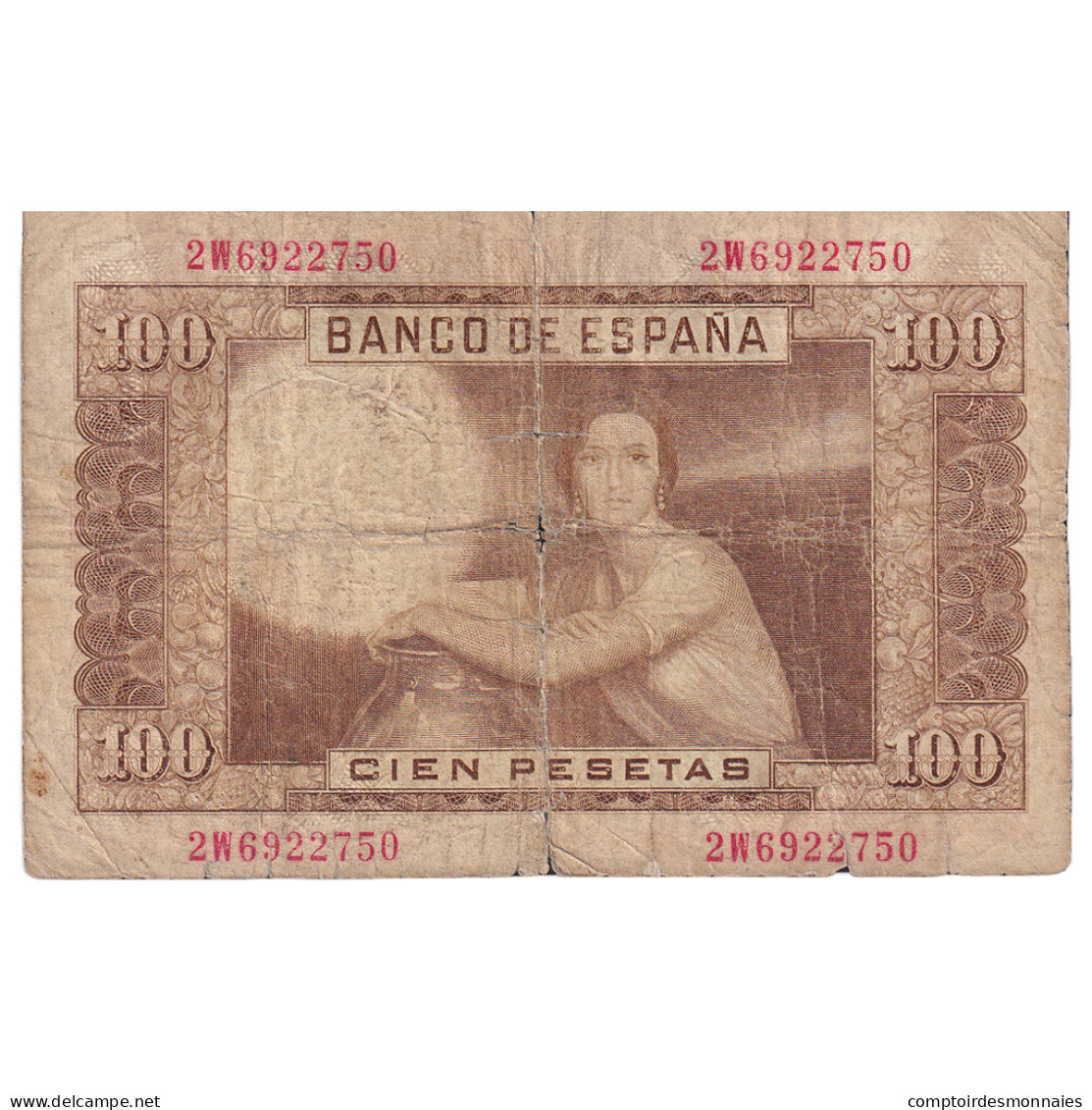 Espagne, 100 Pesetas, 1953, 1953-04-07, KM:145a, B - 100 Pesetas
