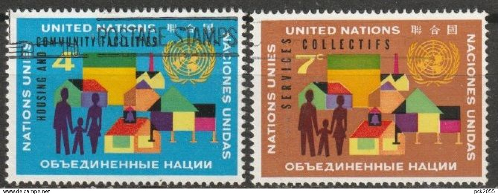 UNO New York 1962 Mi-Nr.114 - 115 O Gestempelt Wohnungsbau Und Gemeinschaftseinrichtungen ( 4543) Günstiger Versand - Used Stamps