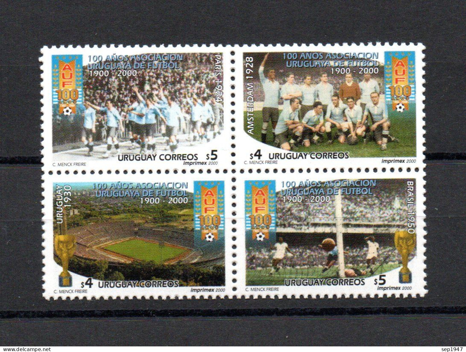 Year 2000, Uruguay Football Soccer Asociation Centenary, MNH - Uruguay