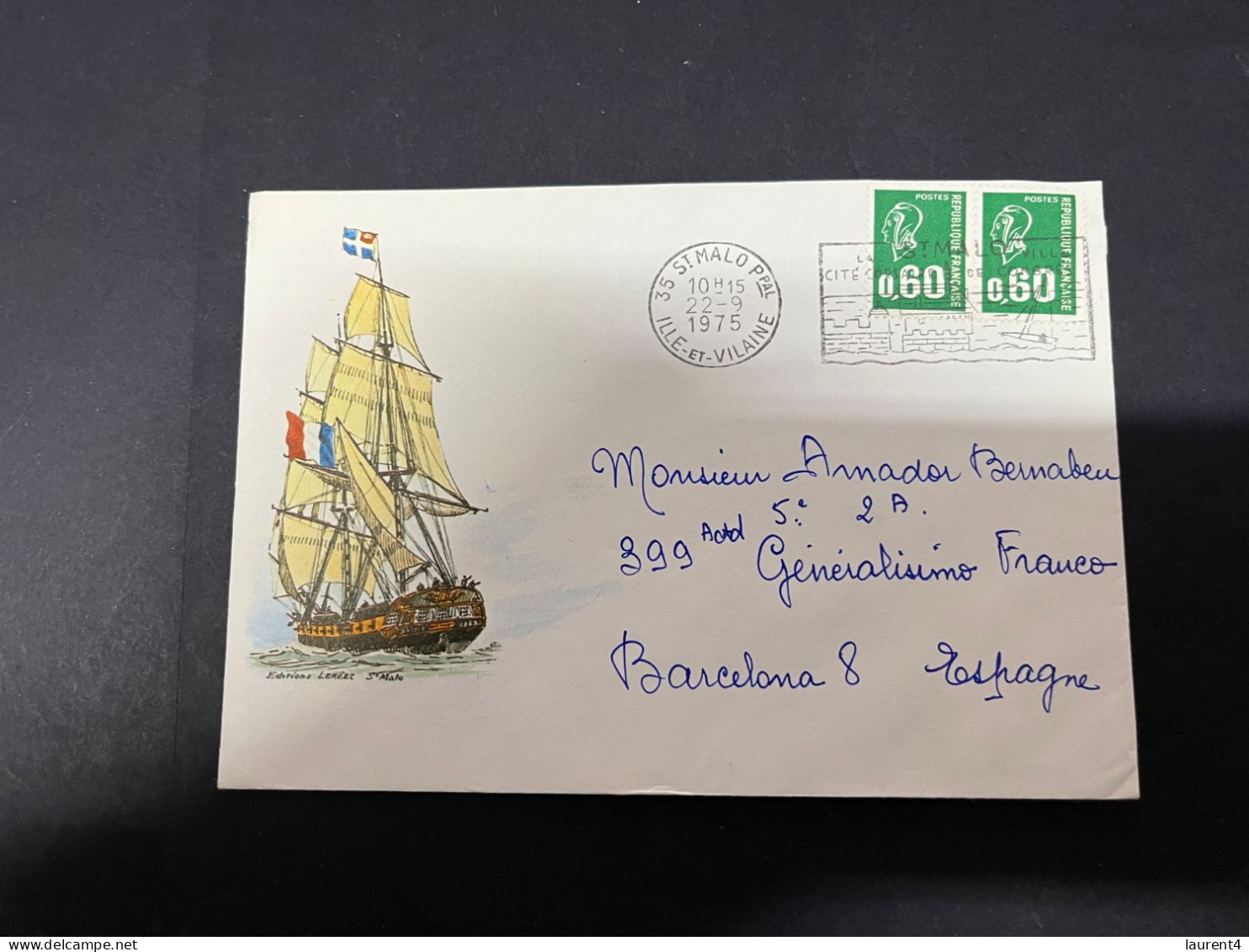 29-10-2023 (5 U 37) France Cover 1975 - Saint Malo (with Sail Ship / Voilier) - Other (Sea)