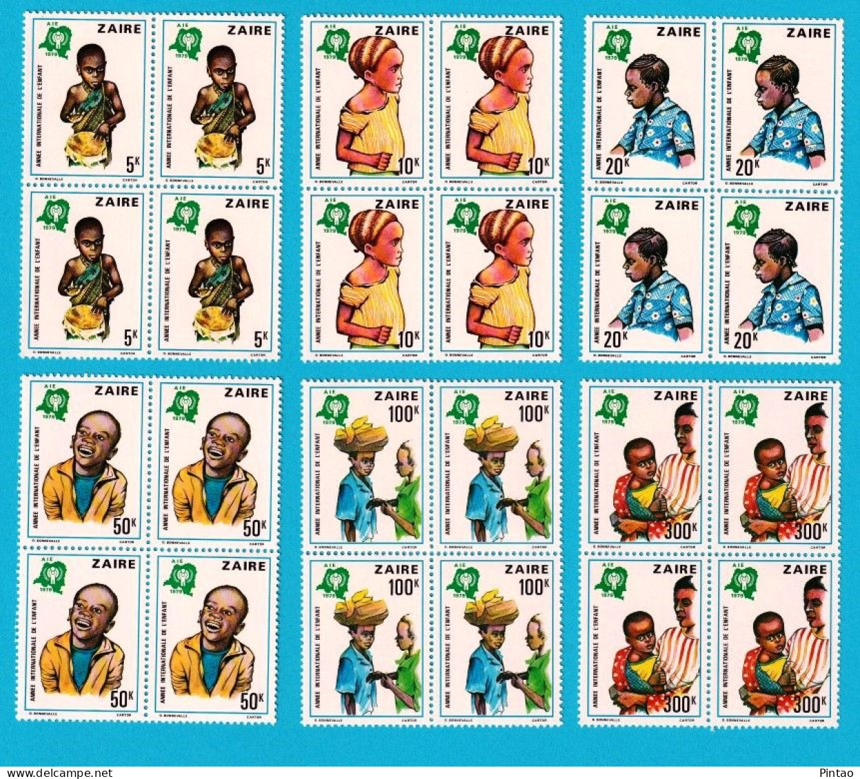 WW14074q- ZAIRE 1979- MNH (ANO INTERNACIONAL DA CRIANÇA)_ CV= $35,80 (SCOTT 2017) - Unused Stamps