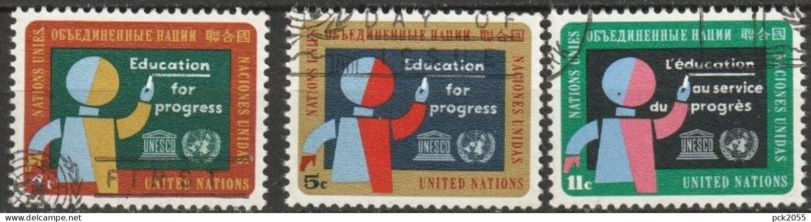 UNO New York 1964 Mi-Nr.145 - 147 O Gestempelt Erziehung Für Den Fortschritt( 4601) Günstiger Versand - Used Stamps