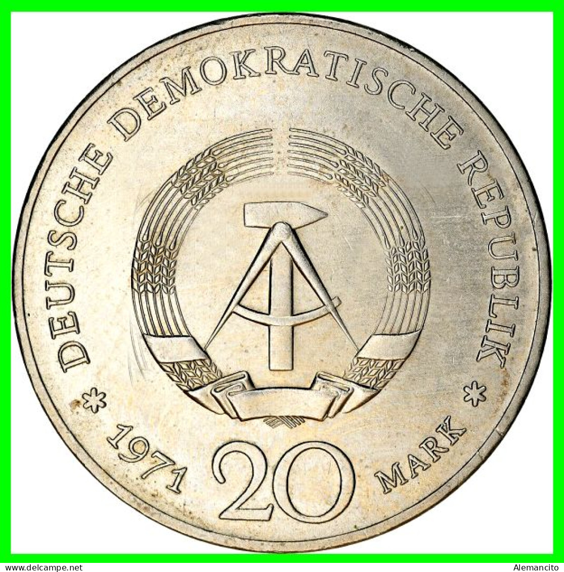 GERMANY DDR-REPUBLICA DEMOCRATICA DE ALEMANIA AÑO 1971  MONEDA DE 20.00-DM KM- ( 85TH BIRTHDAY OF ERNST THÄLMANN ) - 20 Marchi