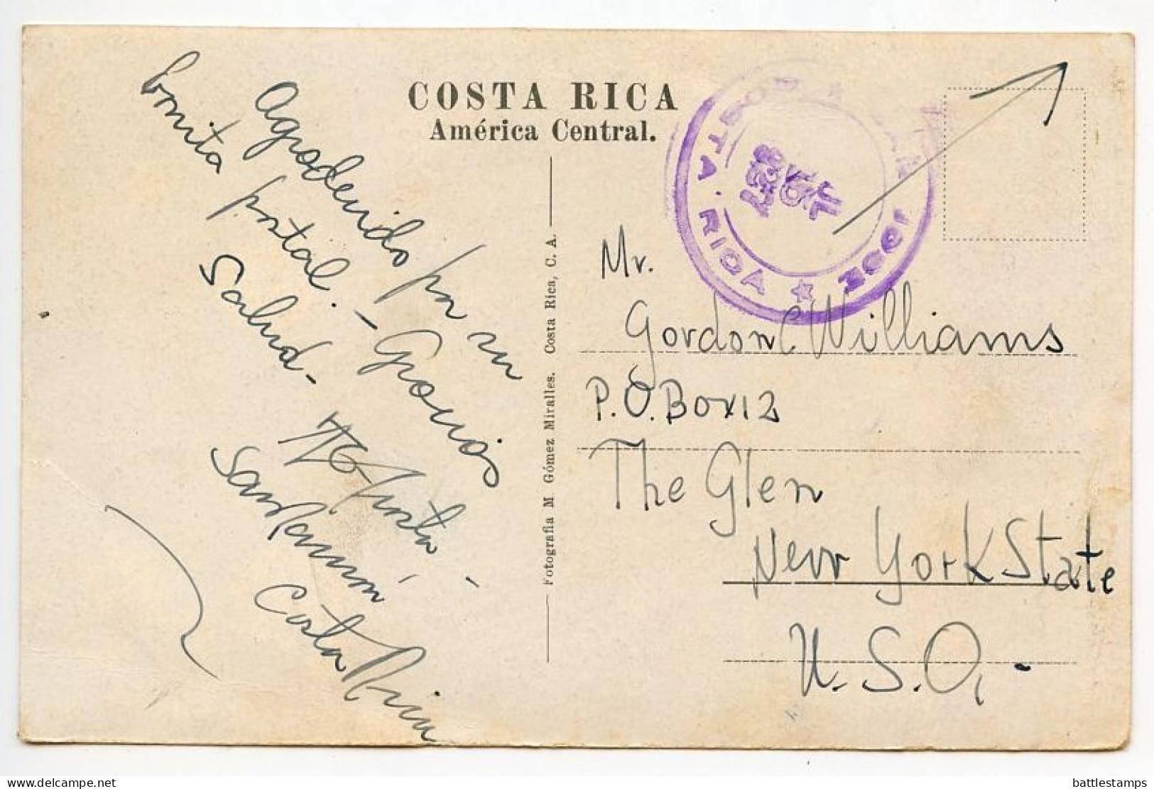 Costa Rica 1927 Postcard Parismina Lagoon - Lily; Scott 121 - 5c. General Post Office - Costa Rica