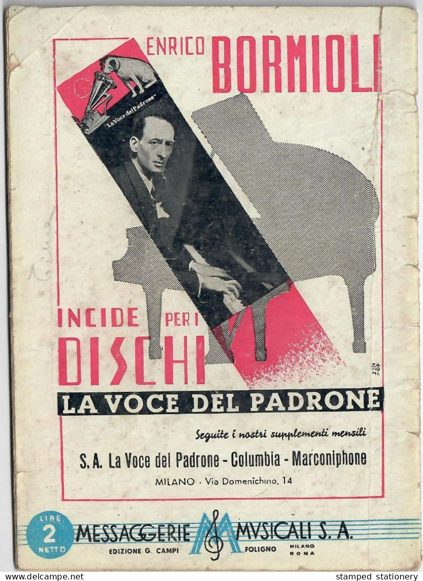 IL CANZONIERE DELLA RADIO 1.8.1942 - 41° FASCICOLO - Musik