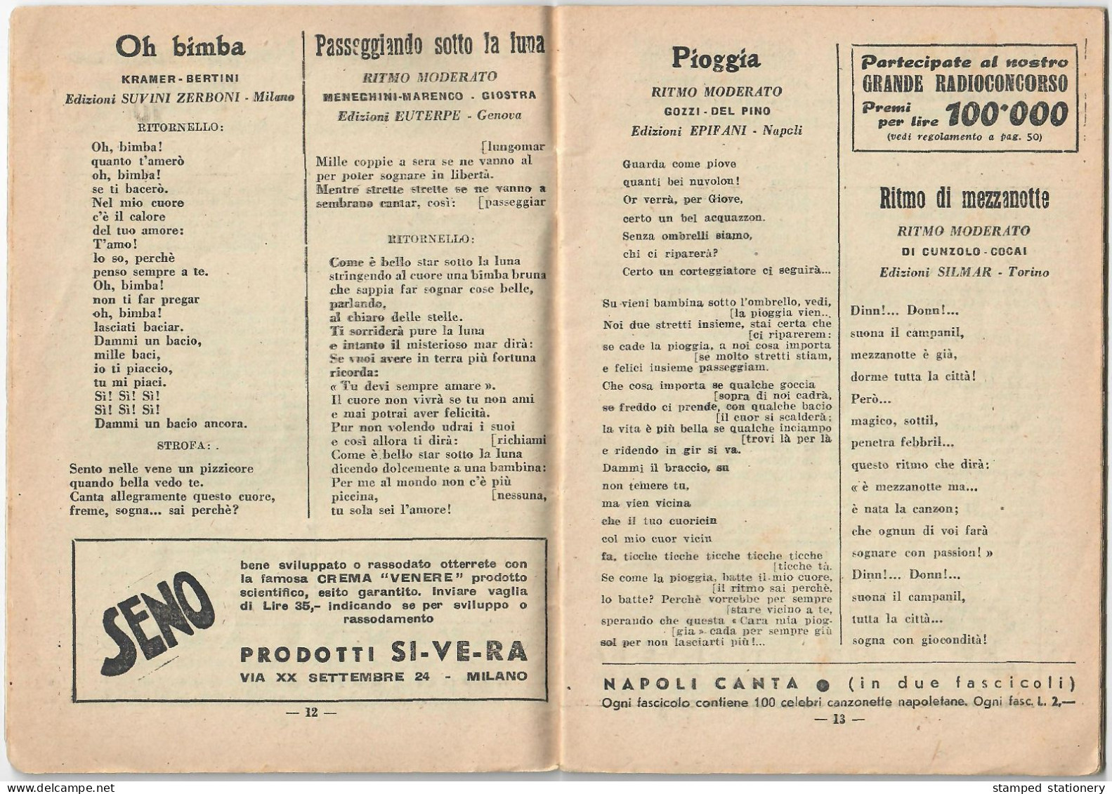 IL CANZONIERE DELLA RADIO 1.4.1943 - 57° FASCICOLO - Musik