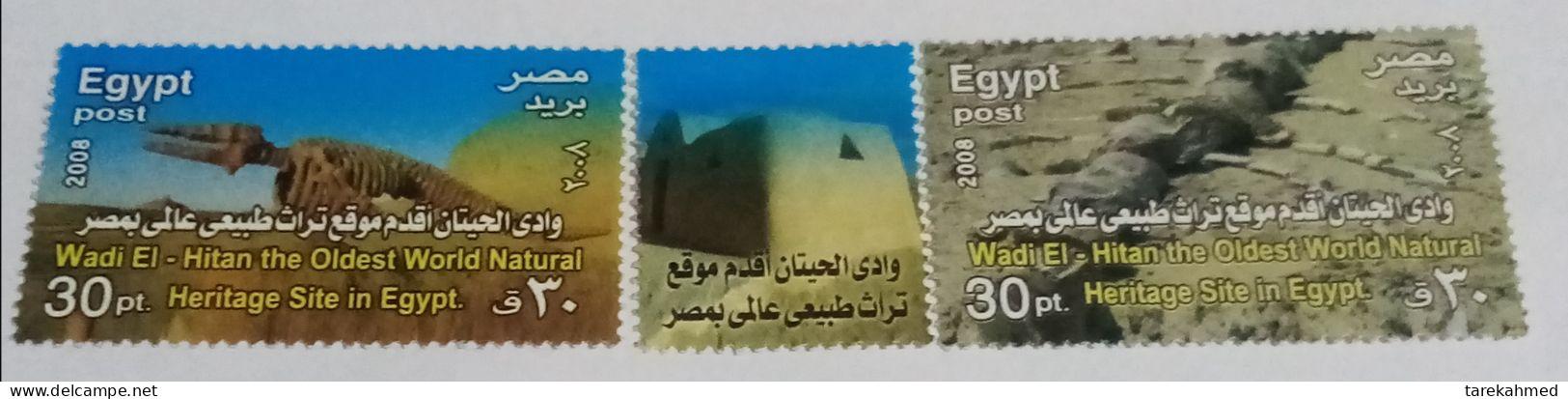 EGYPT 2008,  Complete Mint Set Of  Wadi El-Hitan The Oldest World Natural Heritage Site, - Neufs