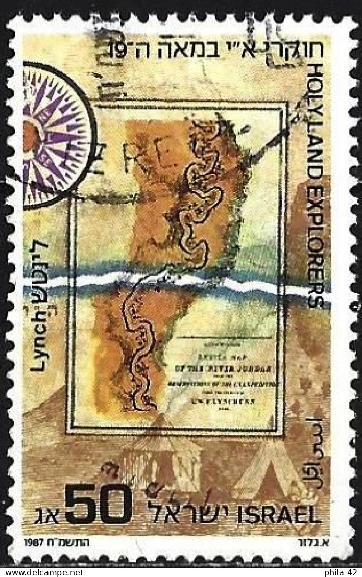 Israel 1987 - Mi 1075 - YT 1018 ( Holy Land Map - Explorer William Francis Lynch ) - Used Stamps (without Tabs)