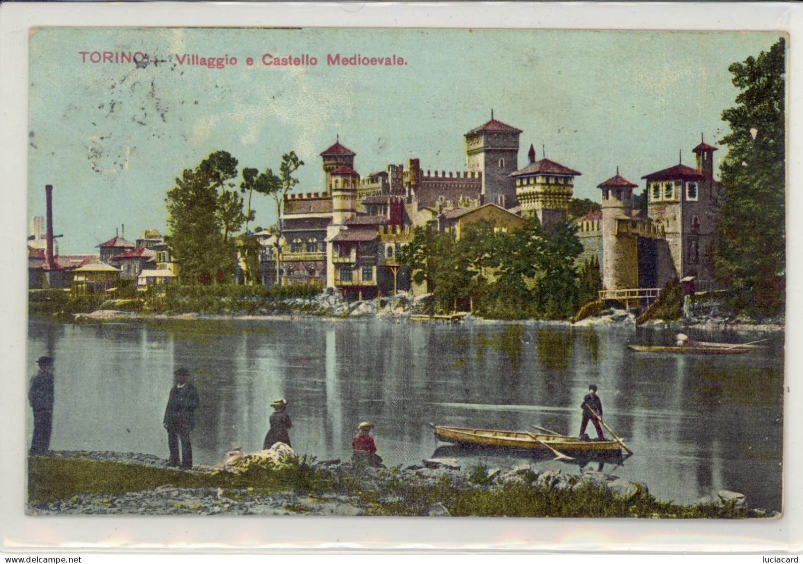 TORINO -VILLAGGIO E CASTELLO MEDIOEVALE ANIMATA -VIAGG.1907 - Castello Del Valentino