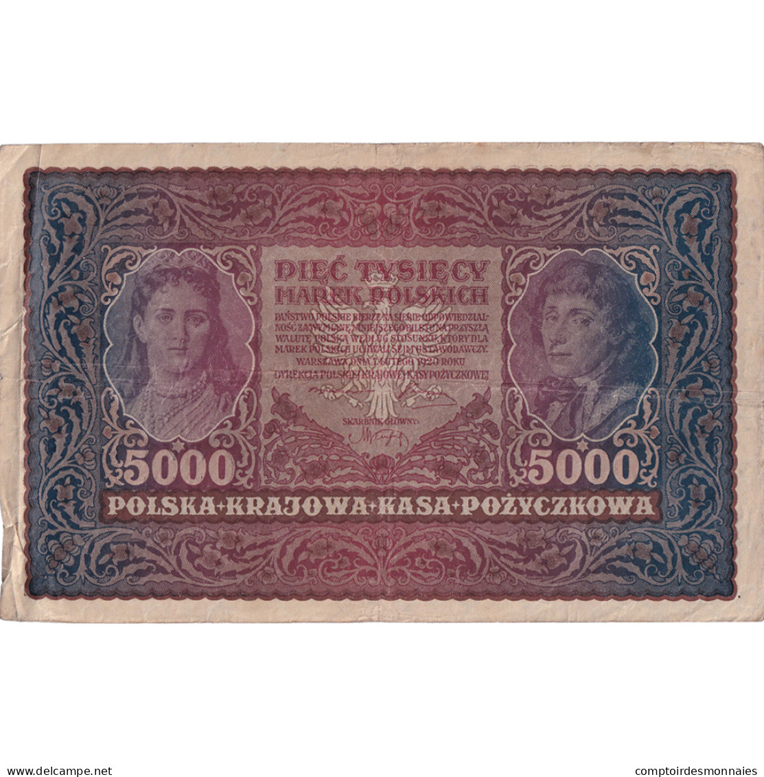 Billet, Pologne, 5000 Marek, 1920, 1920-02-07, KM:31, TB - Pologne