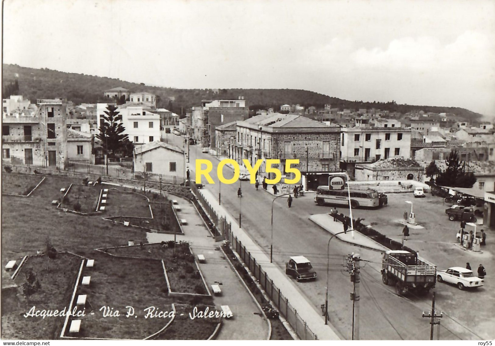 Sicilia-messina-acquedolci Via P Ricca Veduta Auto Corriera Camion Benzinaio Auto D'epoca Animatissima Anni 60 - Andere & Zonder Classificatie