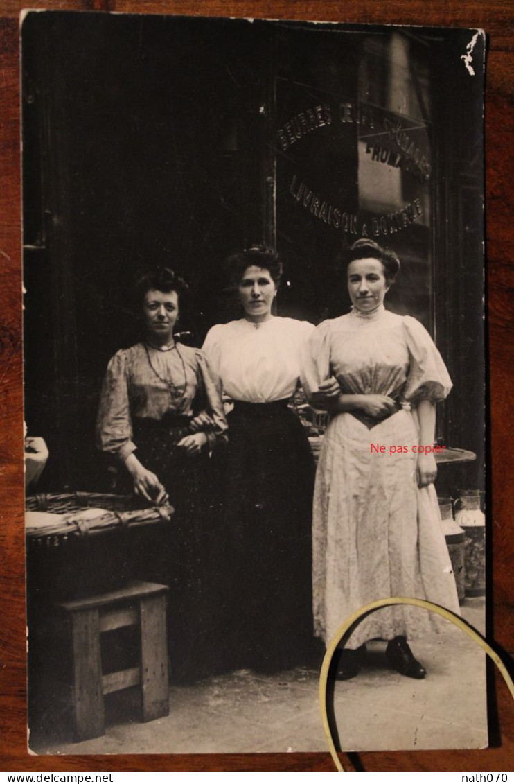 Carte Photo 1910's Femme Laitière Fromagère Beurre Oeufs Fromage Vintage Print - Shopkeepers