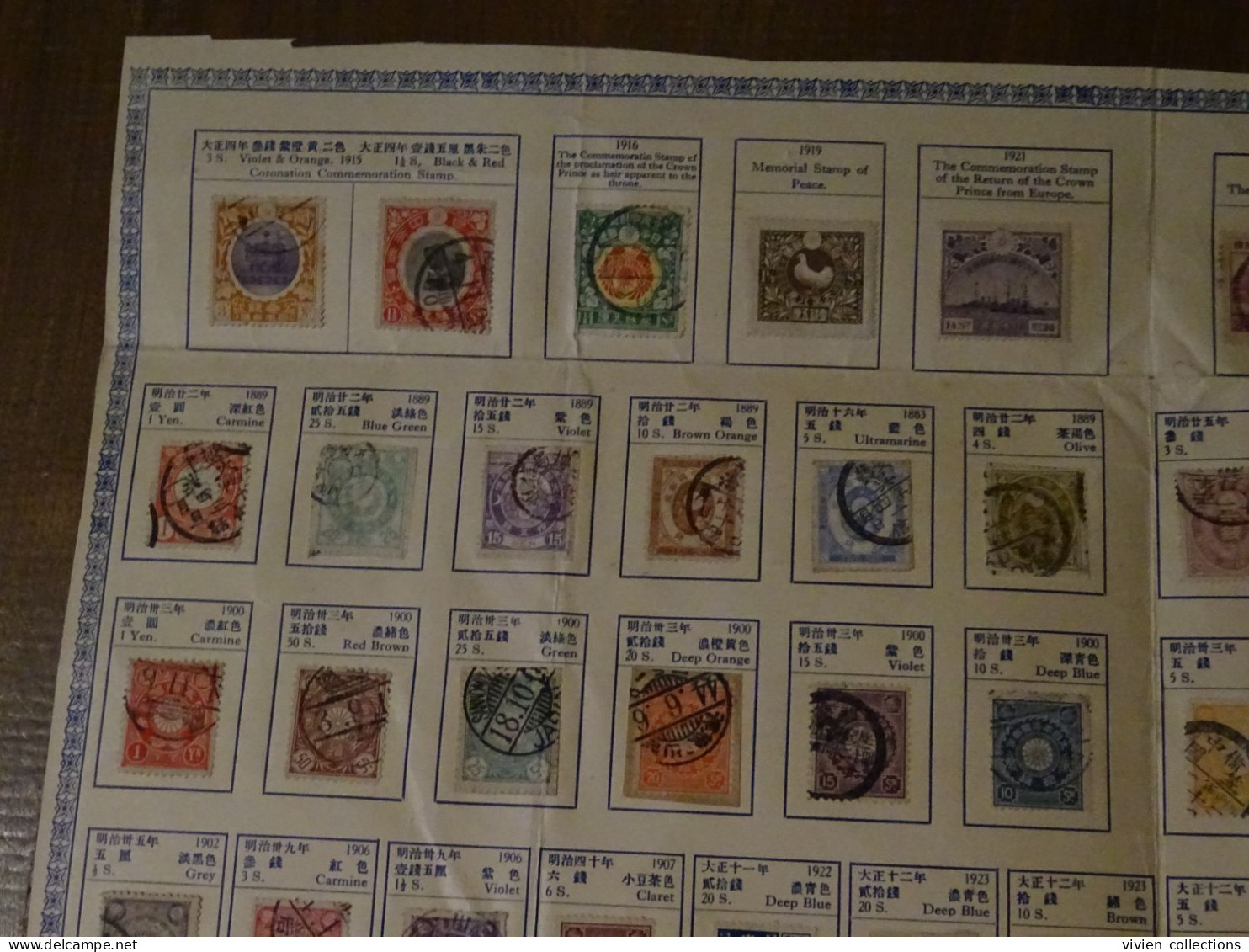 Japon Feuille De Présentation Des Timbres A Travers Les Années (planche Pouvant être Encadrée Ou Repliée Comme Elle Est) - Telegraafzegels