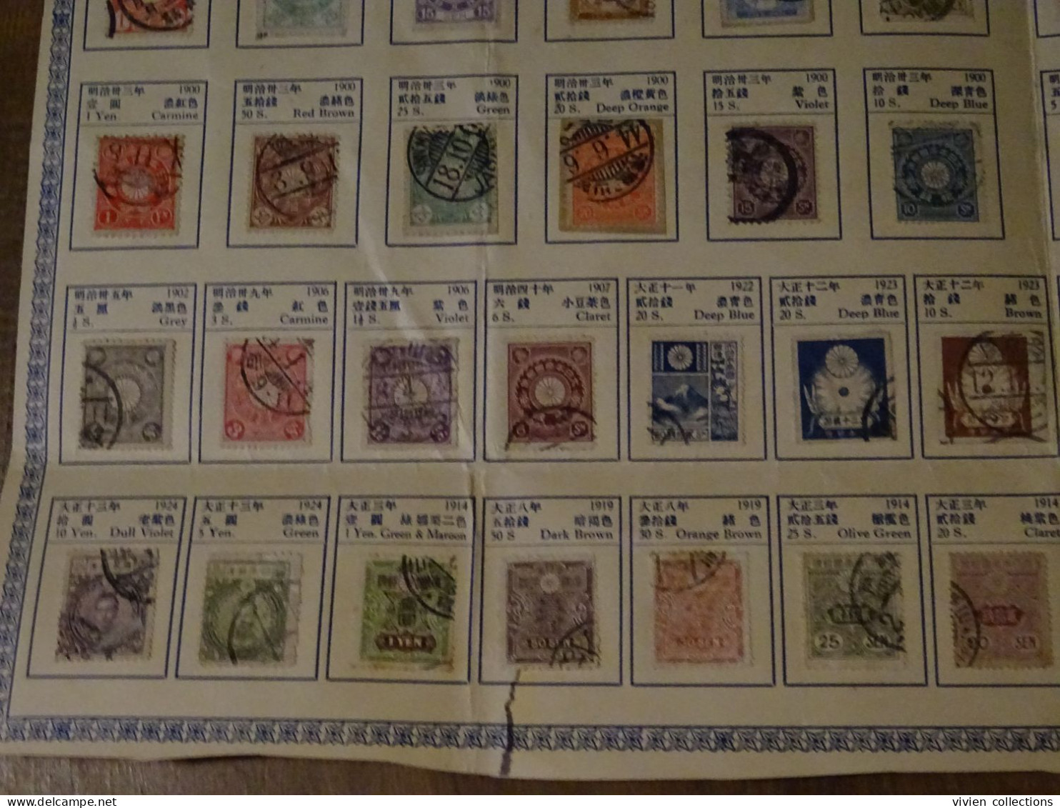 Japon Feuille De Présentation Des Timbres A Travers Les Années (planche Pouvant être Encadrée Ou Repliée Comme Elle Est) - Telegraph Stamps