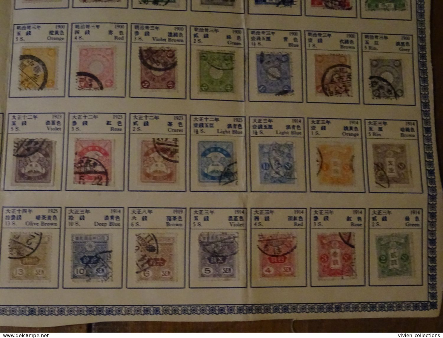 Japon Feuille De Présentation Des Timbres A Travers Les Années (planche Pouvant être Encadrée Ou Repliée Comme Elle Est) - Telegraph Stamps