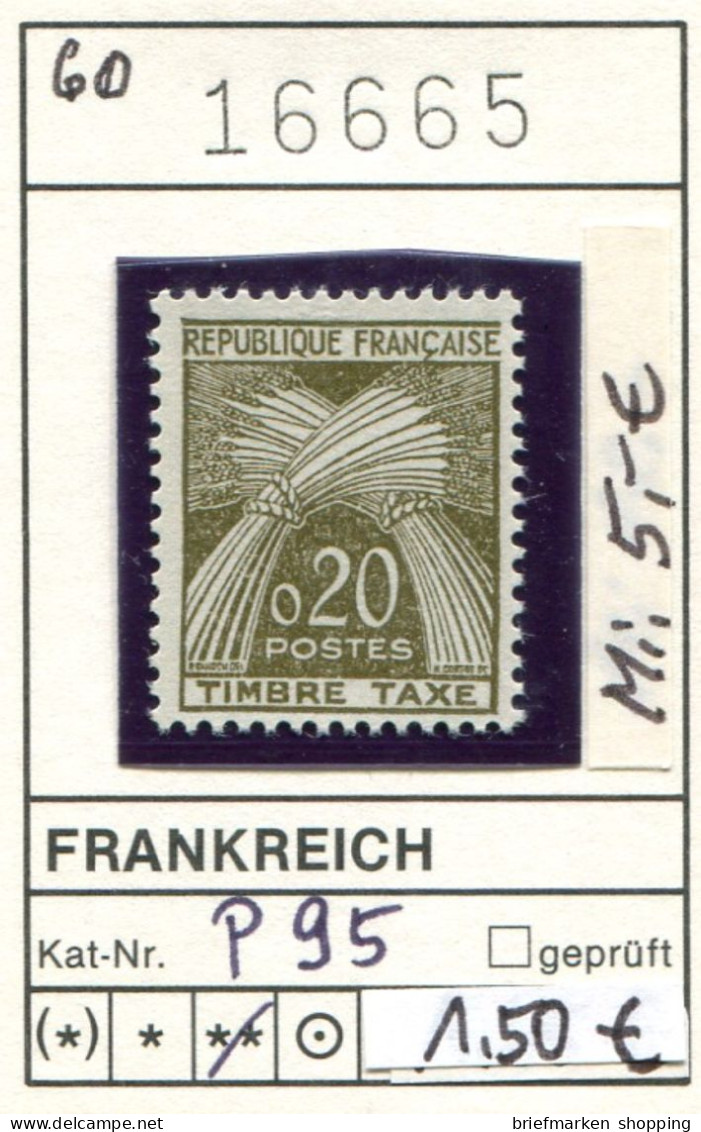 Frankreich 1960 - France 1960 - Francia 1960 - Frankrijk 1960 - Michel Porto / Taxe 95 - ** Mnh Neuf Postfris - - 1960-.... Nuevos