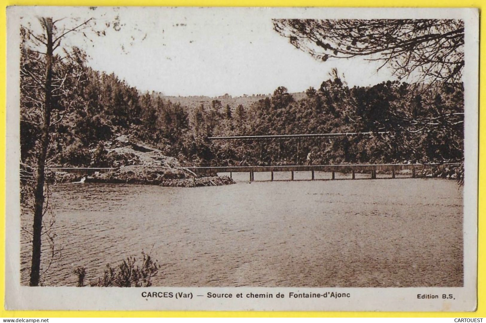 CPA CARCES Source Et Chemin De Fontaine-d'Ajonc 1938 - Carces