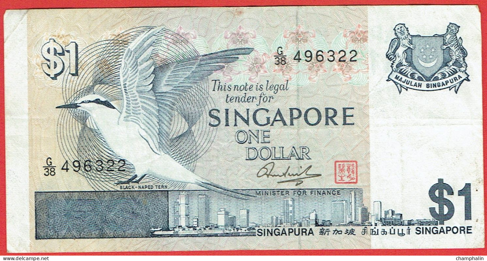 Singapour - Billet De 1 Dollar - Non Daté (1976) - P9 - Singapur