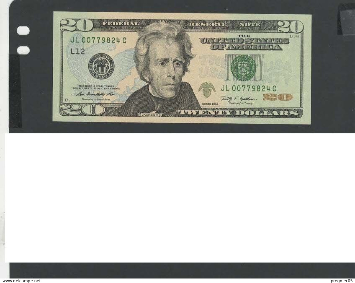 USA - Billet 20 Dollar 2009 NEUF/UNC P.533 § JL 824 - Federal Reserve Notes (1928-...)