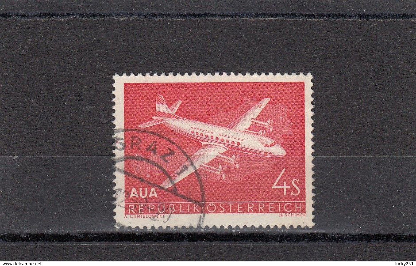 Autriche - Année 1958 - Obl. - PA - N°YT 61 - Avion Vickers - Oblitérés