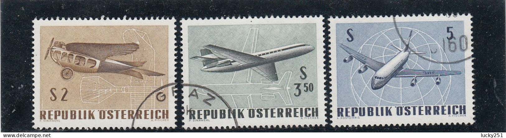 Autriche - Année 1968 - Obl. - PA - N°YT 63 à 65 - Expo Aérophilathélique Intern "Ifawien" - Usados