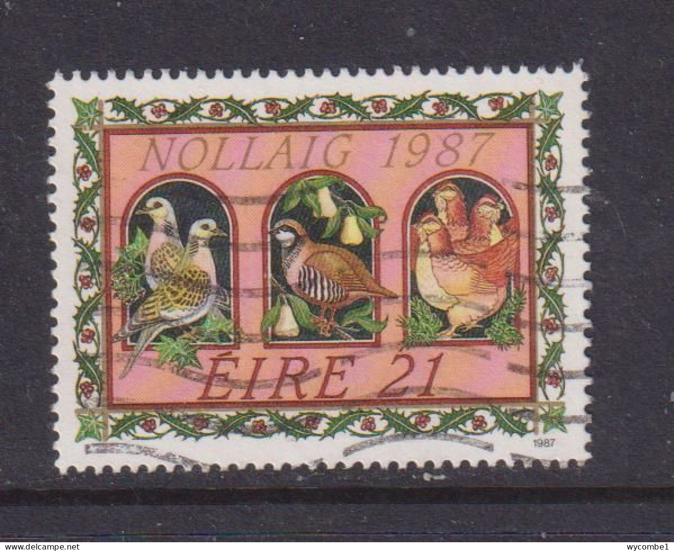 IRELAND  -  1987  Christmas  21p Used As Scan - Used Stamps