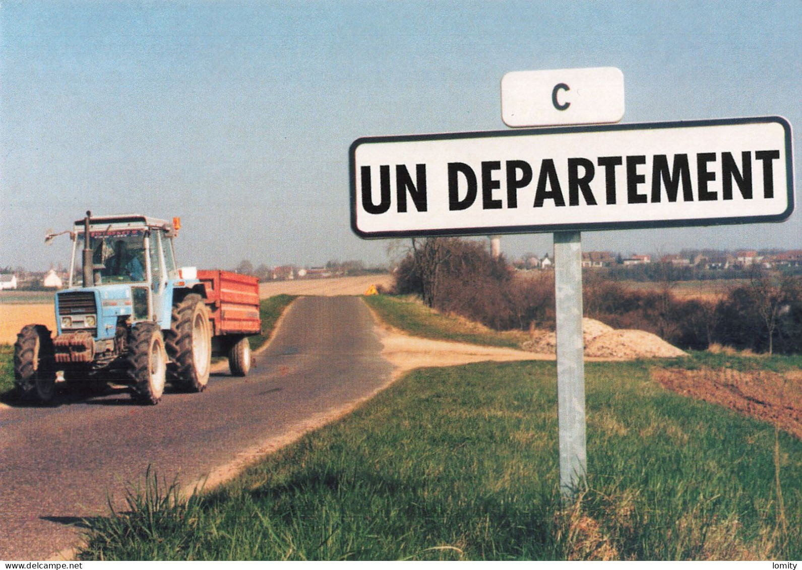 Agriculture Tracteur Avec Remorque CPM Carte Pub Publicité Polygram Music Les Compagnons De Tetedemort - Tractores