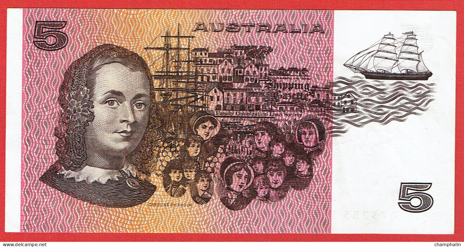 Australie - Billet De 5 Dollar - Banks & Caroline Chisholm - Non Daté (1985) - P44e - 1974-94 Australia Reserve Bank (papier)