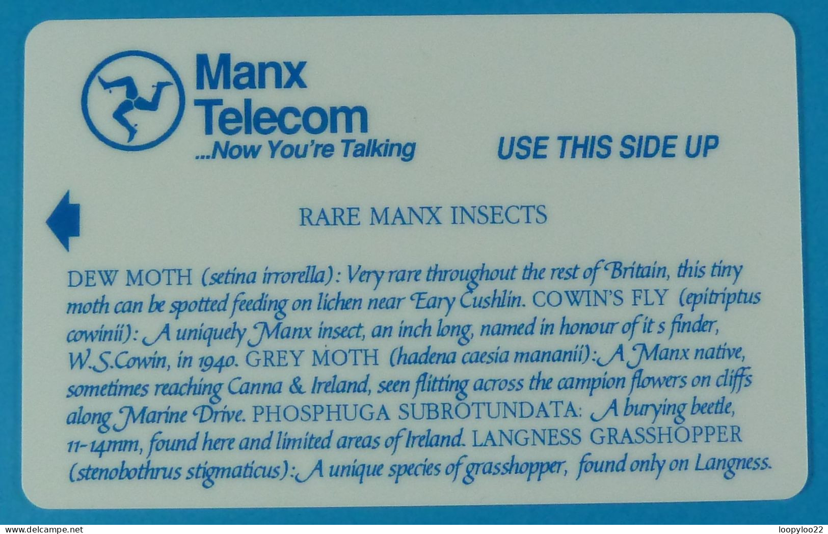 ISLE OF MAN - Manx Telecom - Rare Manx Insects - £3 - Specimen Without Control - Isle Of Man