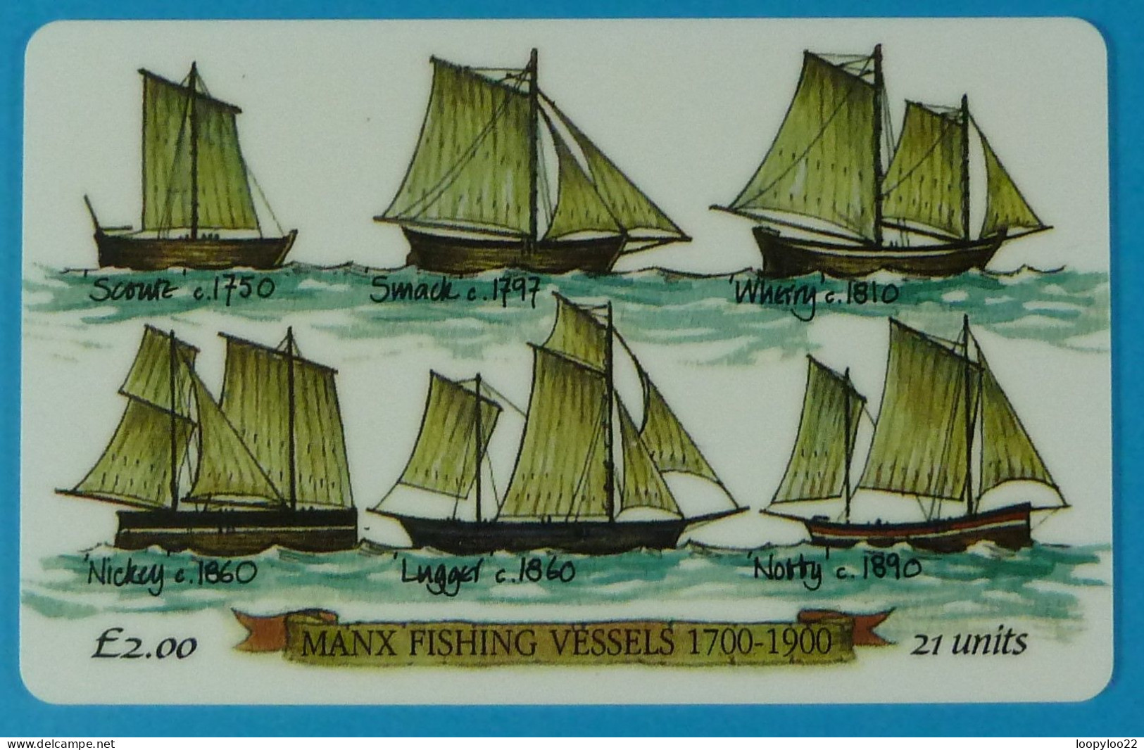 ISLE OF MAN - Manx Telecom - Manx  Fishing Vessels 1700-1900 - £2 - Specimen Without Control - Man (Eiland)