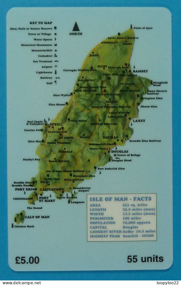 ISLE OF MAN - Manx Telecom - Map - £5 - Specimen Without Control - Man (Isle Of)