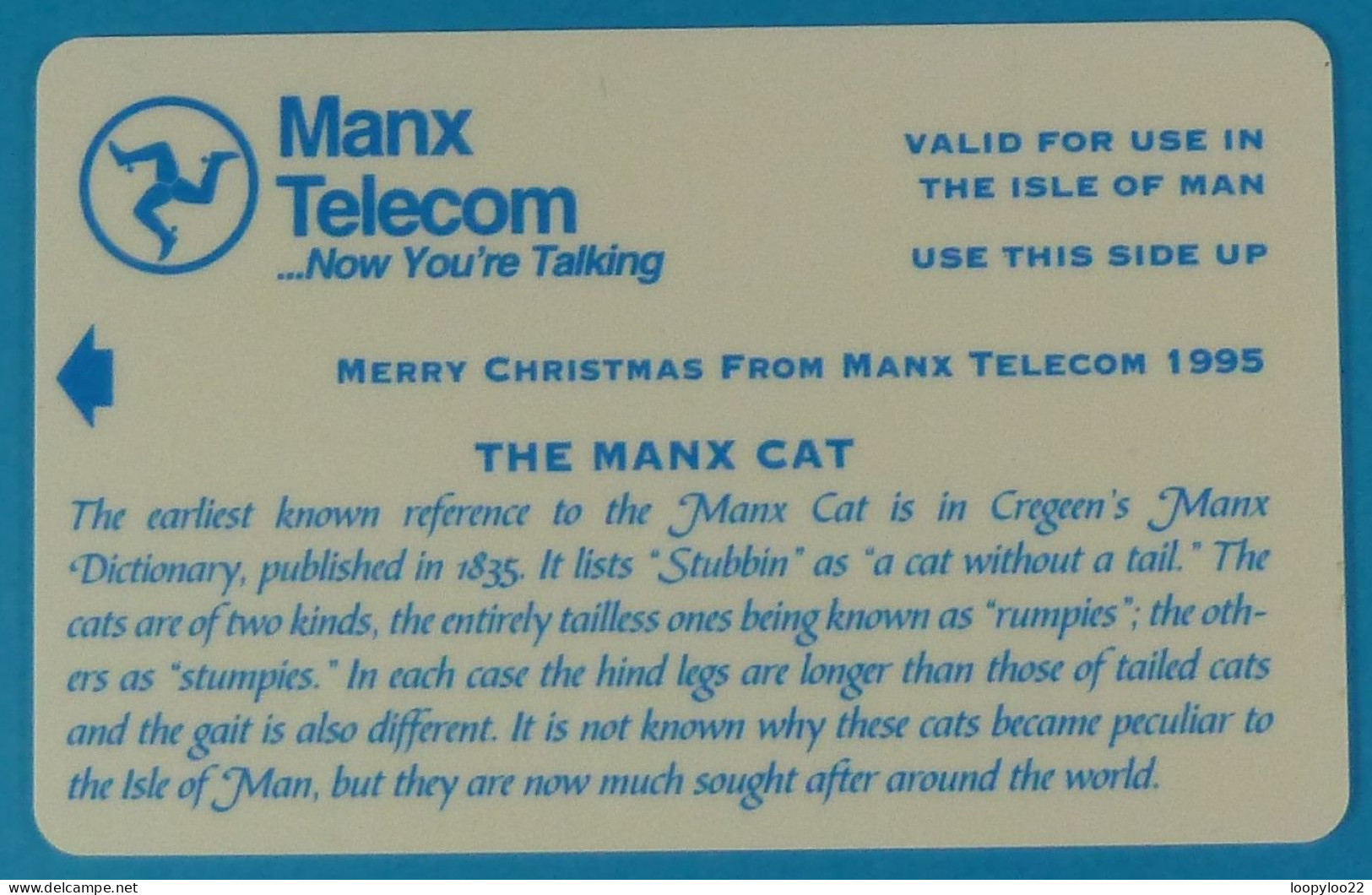 ISLE OF MAN - Manx Telecom - Christmas 1995 - The Manx Cat - £2 - Specimen Without Control - Isle Of Man