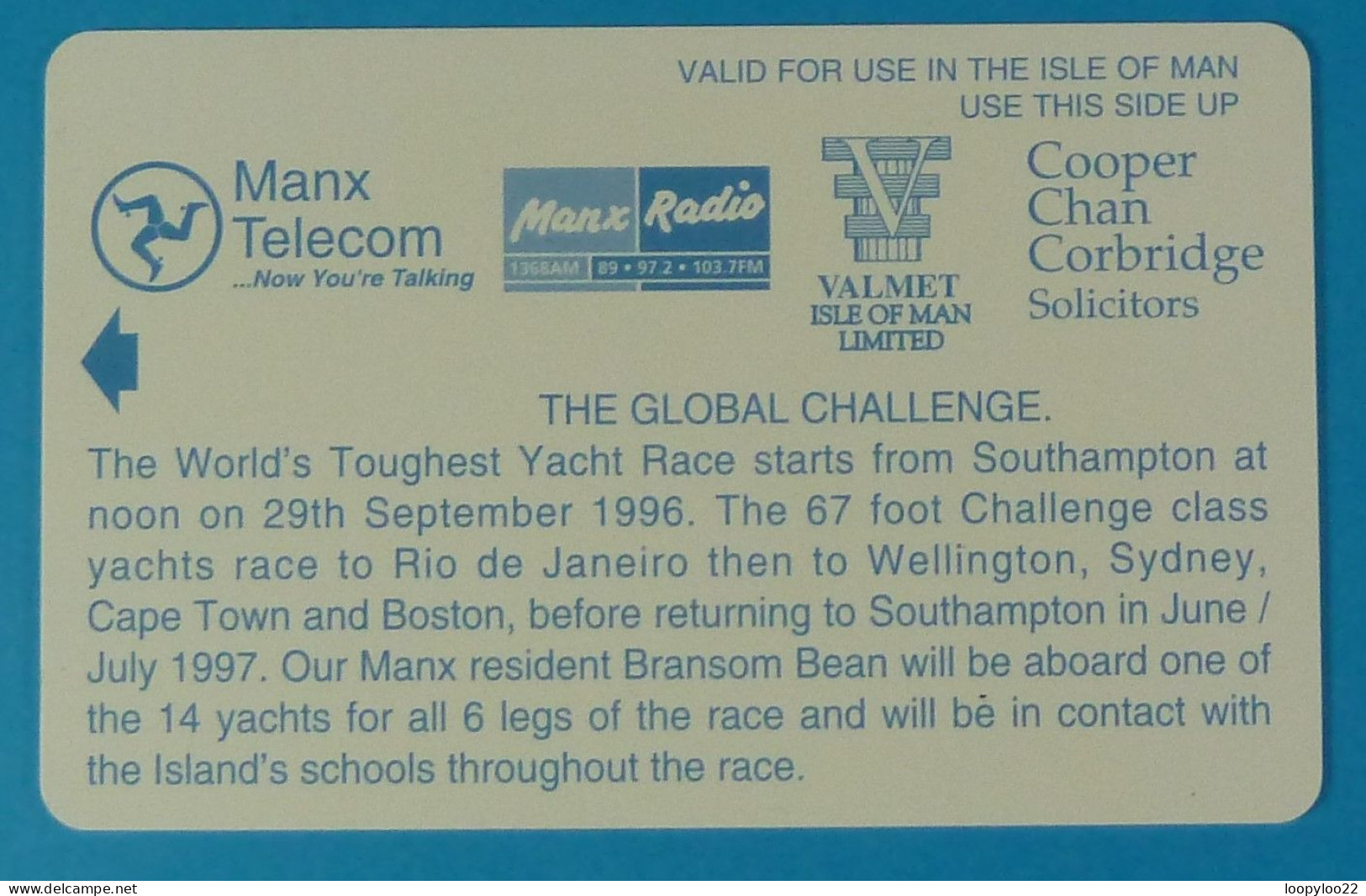 ISLE OF MAN - Manx Telecom - Global Challenge - £2 - Specimen Without Control - Isle Of Man