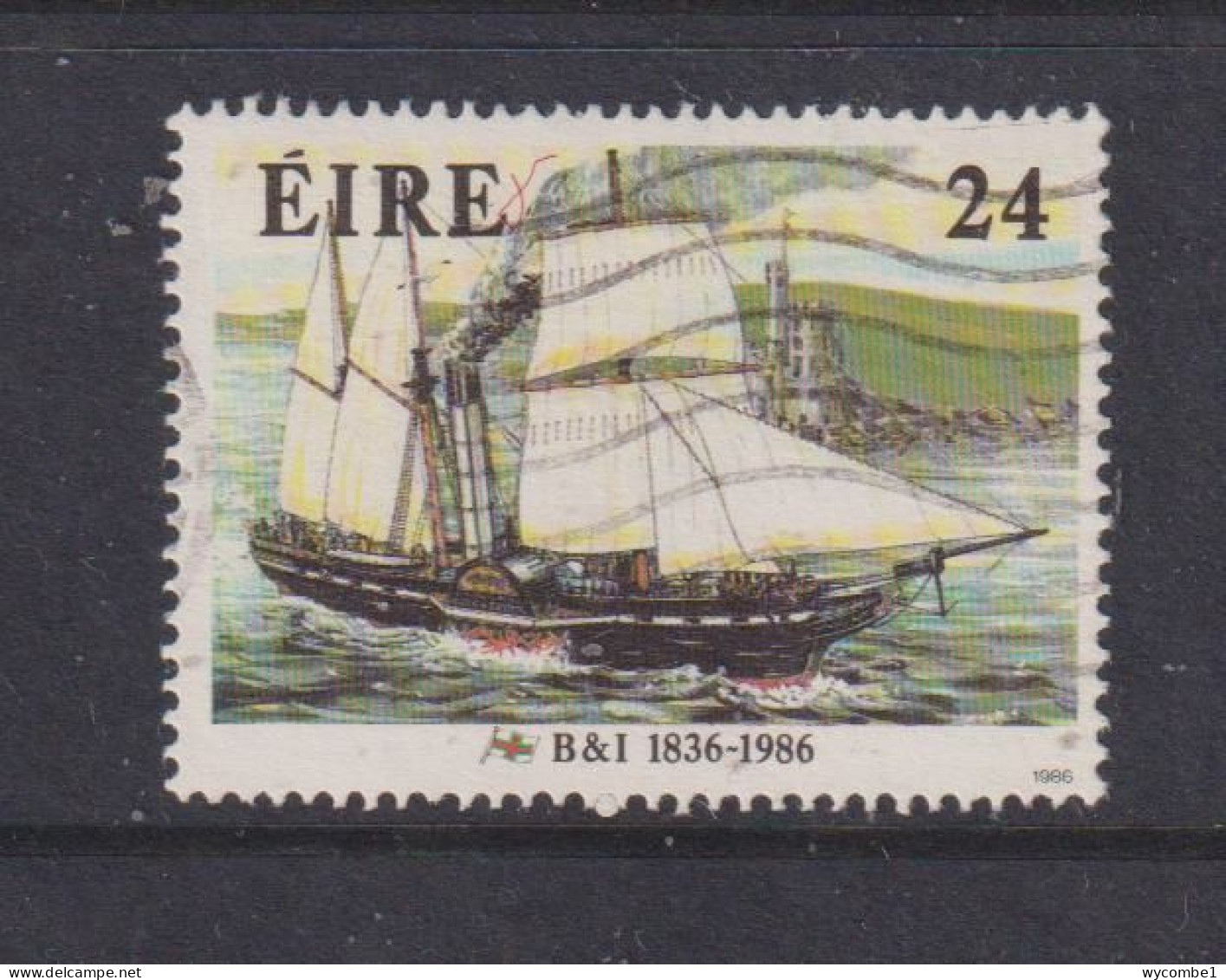 IRELAND -  1986  Paddlesteamer  24p  Used As Scan - Used Stamps