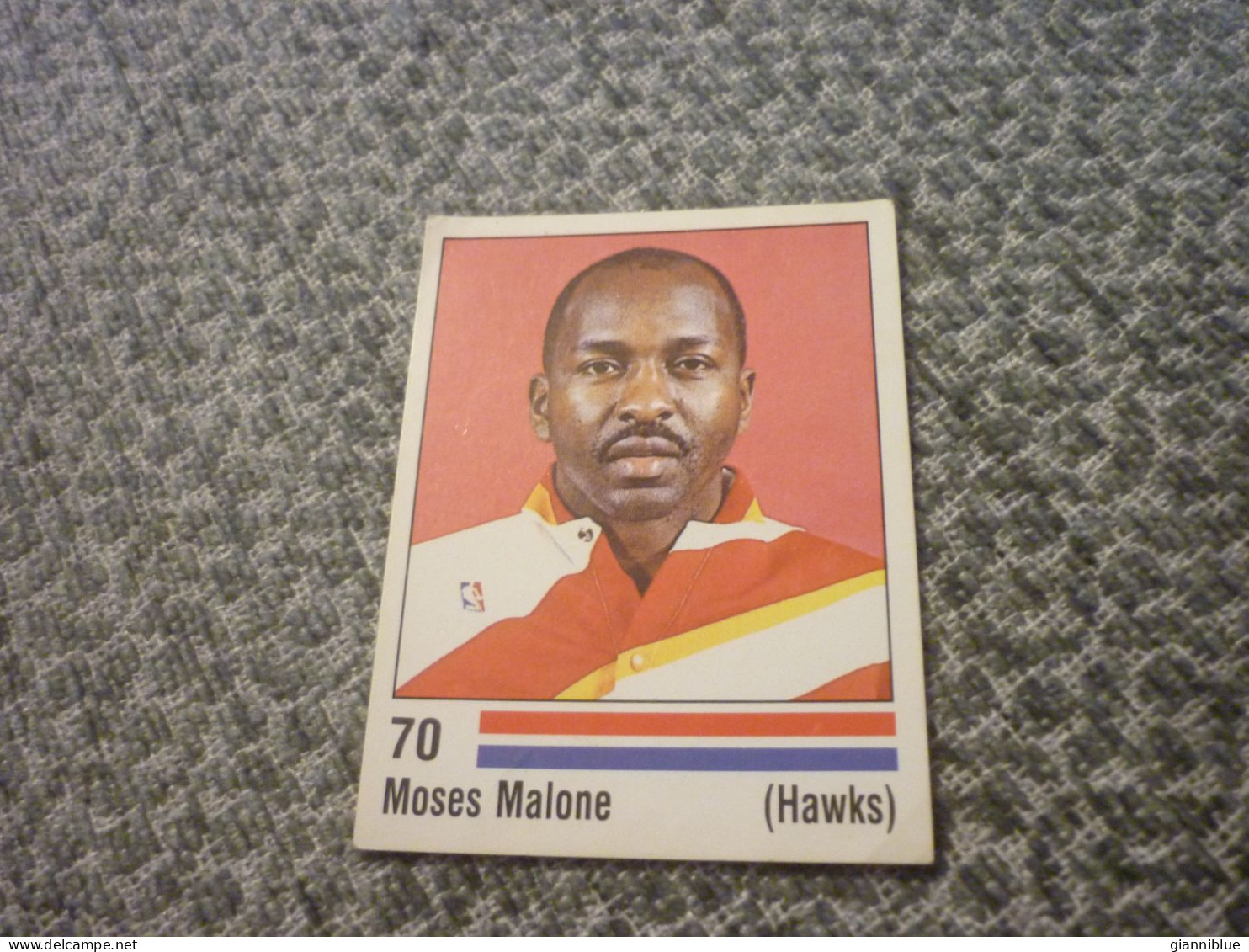 Moses Malone Atlanta Hawks NBA '89 Panini VHTF Spanish Edition Basketball Sticker #70 - 1980-1989