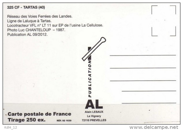 AL 325 - Locotracteur LT 11 Sur L'EP De L'usine La Cellulose - TARTAS - Landes - VFL - Tartas