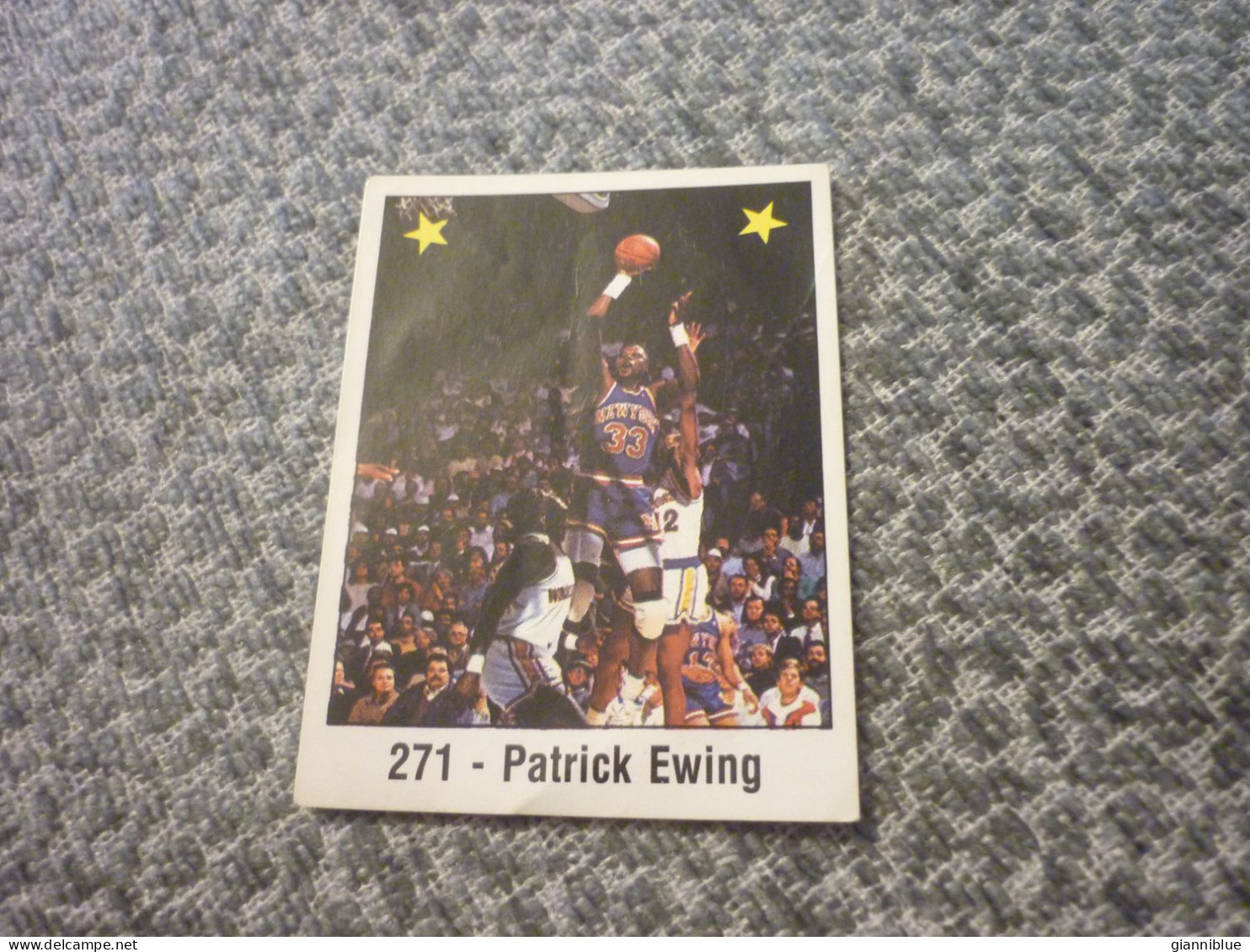Patrick Ewing New York Knicks NBA '89 Panini VHTF Spanish Edition Basketball Sticker #271 - 1980-1989