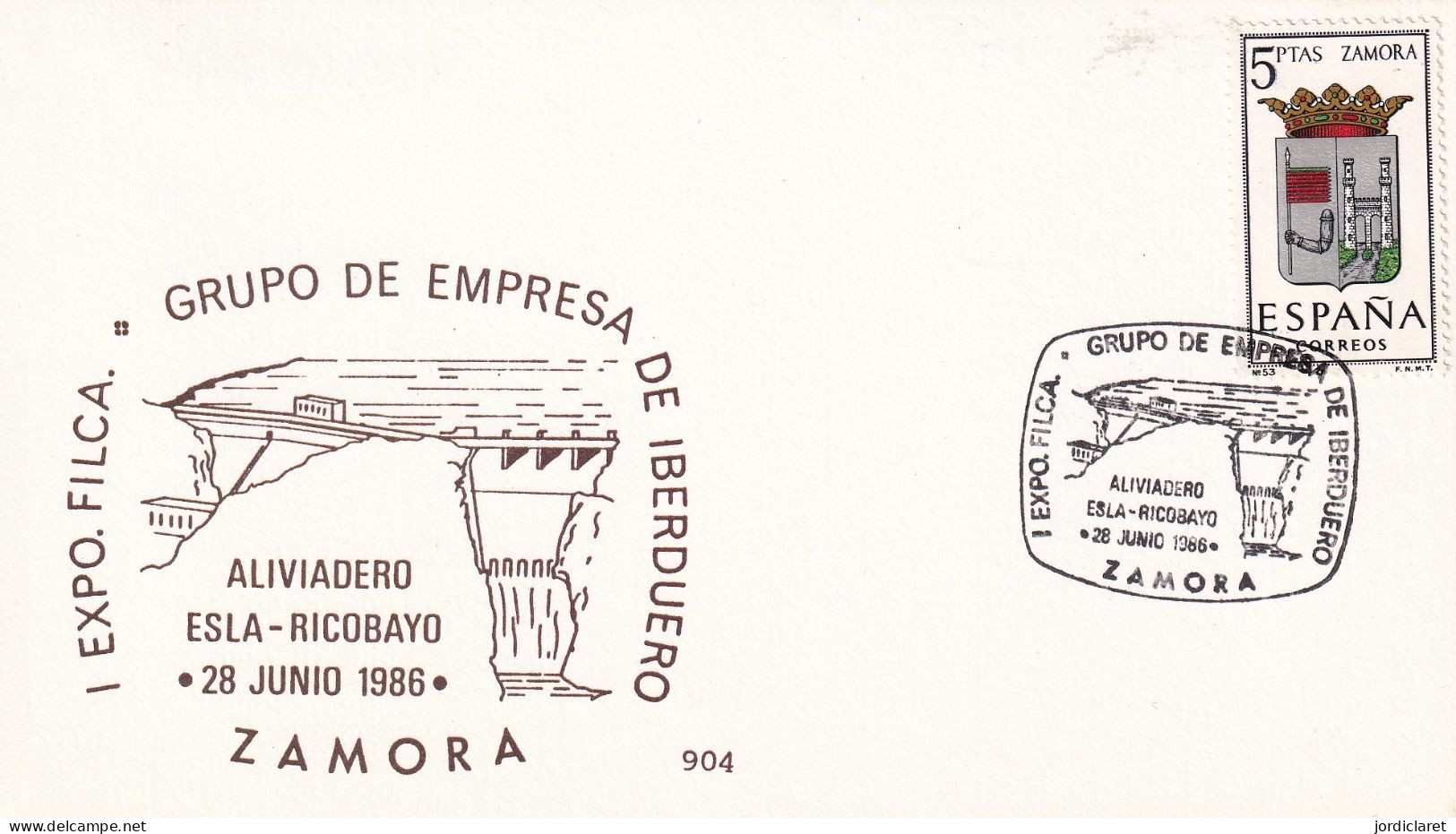 POSTMARKET 1896 ESPAÑA ZAMORA - Agua
