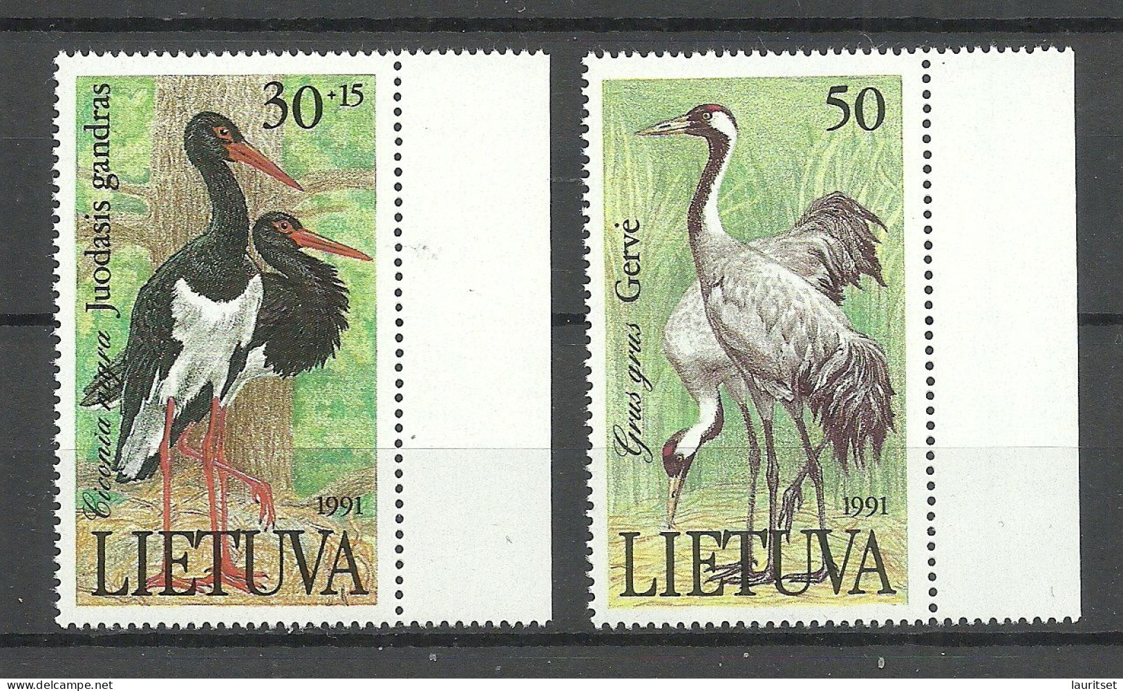 LITAUEN Lithuania 1991 Michel 489 - 490 MNH Birds Vögel Gänse - Geese