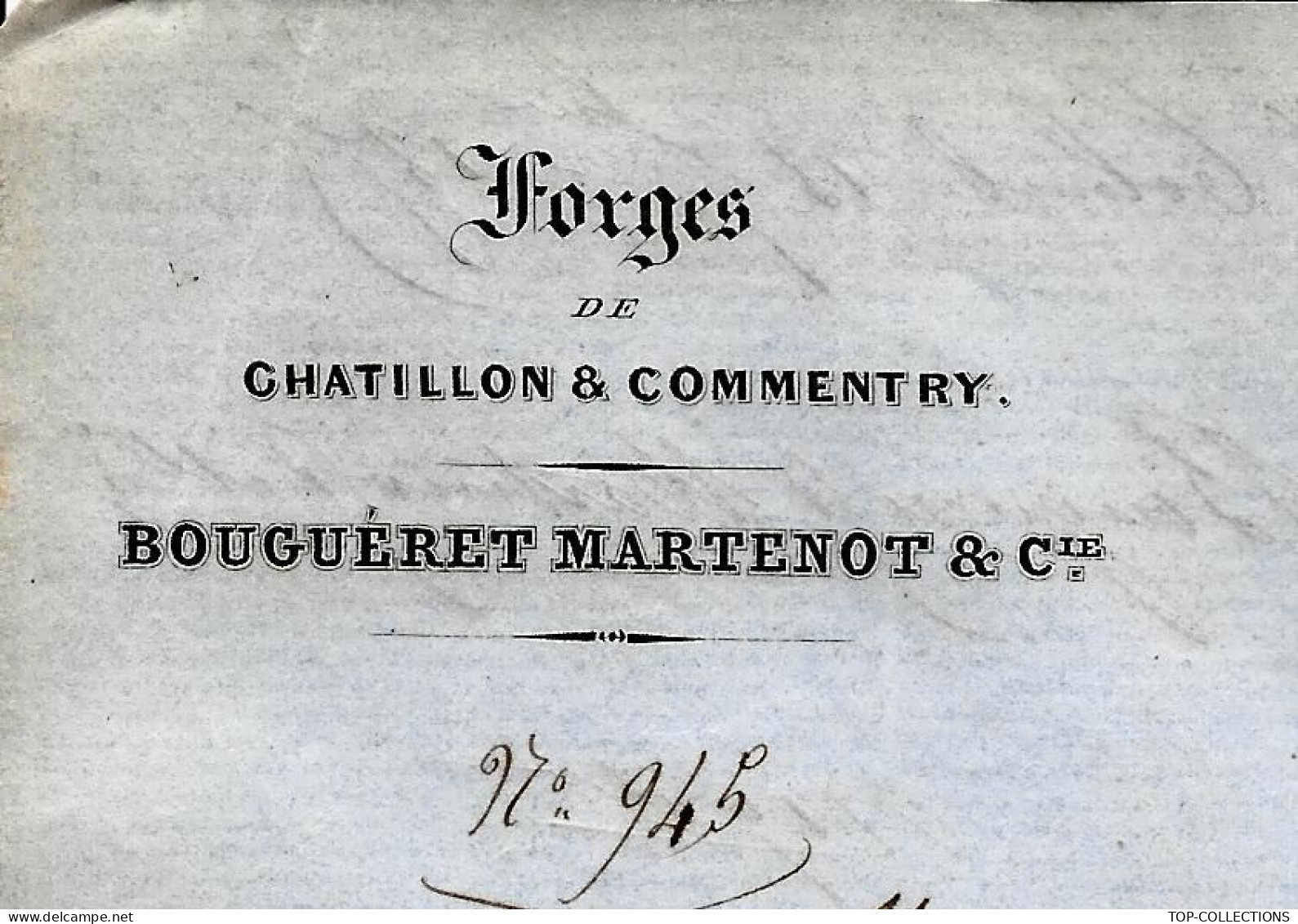 1855 ENTETE FORGES CHATILLON Bougueret Martenot Ste Colombe Cote D’Or > Houillères D’Epinac Saone Et Loire V.HISTORIQUE - 1800 – 1899