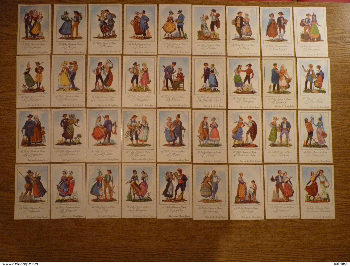 Lot De 36 Cartes Publicitaires Anciennes "Les Vieilles Provinces De France"-Illustrateur Jean Droit -Farine Jammet- 9x14 - Droit