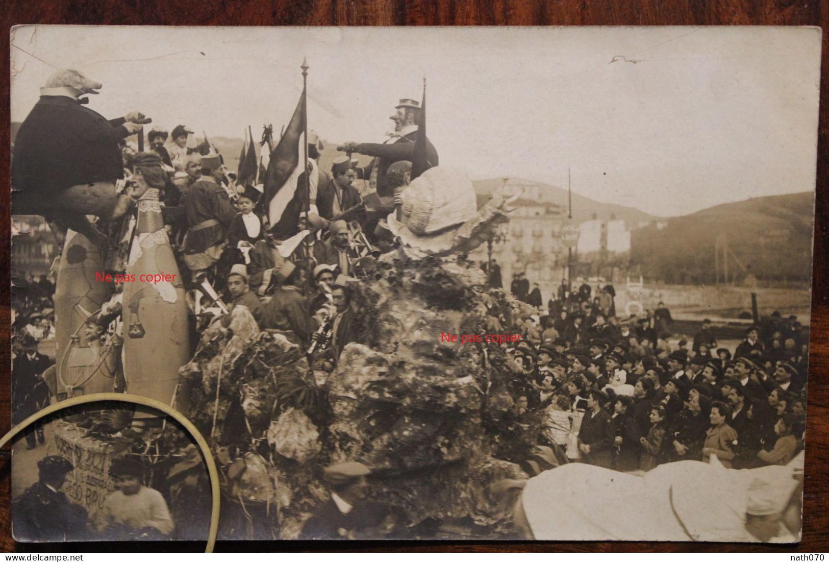 Carte Photo 1908 Carnaval San Sebastian Saint Sebatien Spana Espagne Spain Tirage Print Vintage - Andere & Zonder Classificatie